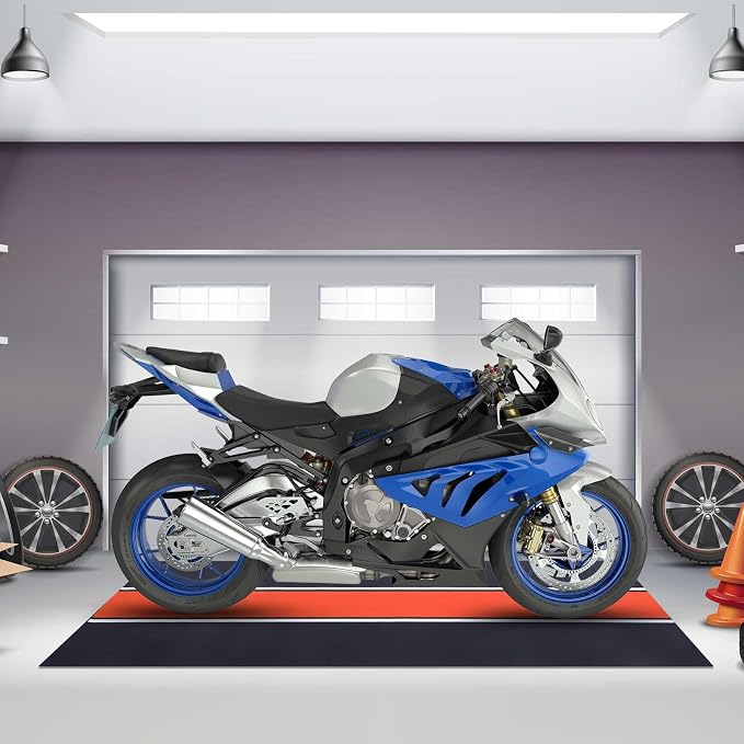 78 x 31 Inch Motorcycle Mat Garage Floor Rug Washable Parking Mats - Image 7