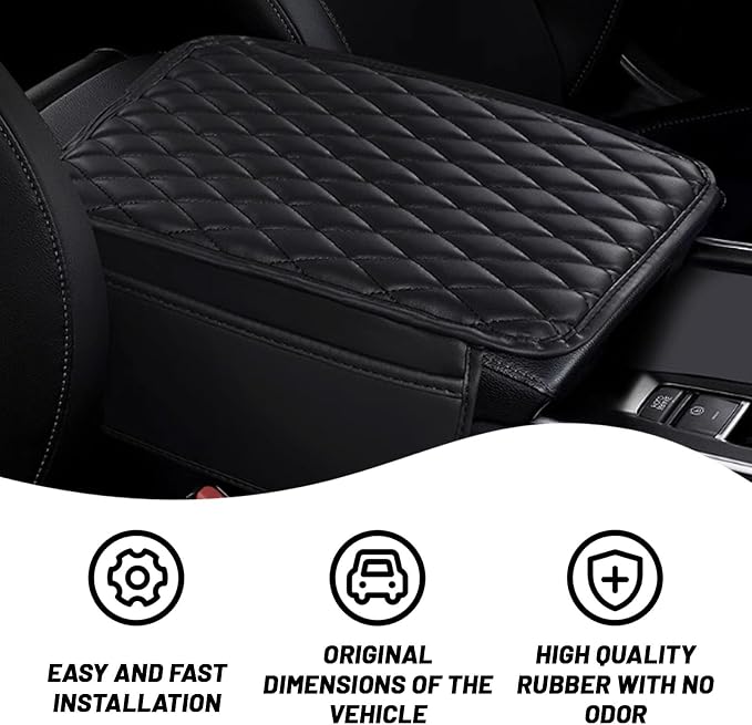 Car Center Console Cover, Upgraded Leather Arm Rest Cover - Image 3