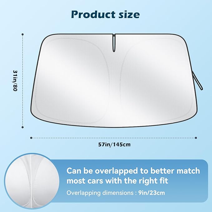 Car Windshield Sun Shade, 300T Thickened Car Window Shades Heat Reflective - Image 2