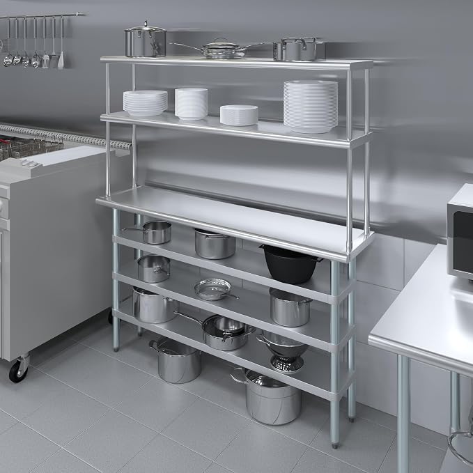 Amgood 14" x 60" Stainless Steel Work Table - Image 4