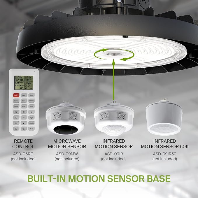ASD LED High Bay UFO Light Fixture, Commercial Shop Lighting | 3CCT, IP69K - Image 8