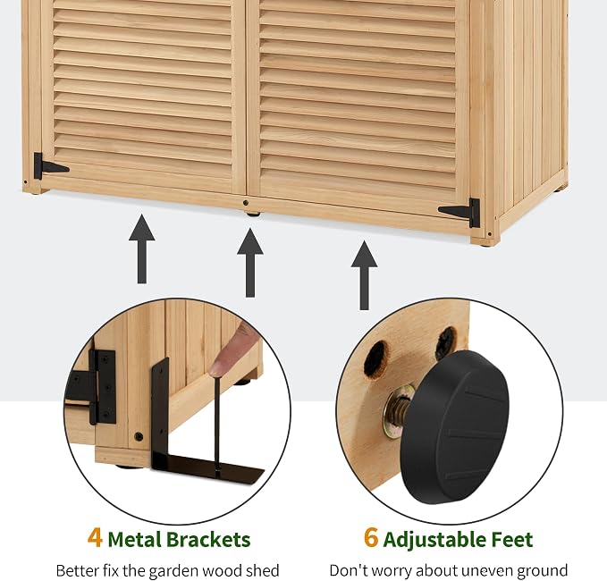 MCombo Outdoor Storage Cabinet, Wooden Storage Shed - Image 5