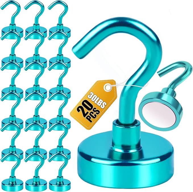 DIYMAG Magnetic Hooks, 25Lbs Strong Heavy Duty Cruise Magnet S-Hooks by DIYMAG
