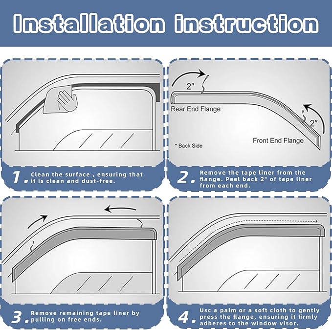 Window Visors Rain Guards fits 2013-2022 Buick Encore, Out-Channel Window Wind - Image 5