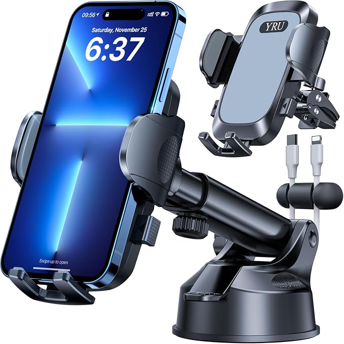 YRU Car Phone Holder Mount, Dashboard Cell Phone Holder by YRU2025ProCarMount