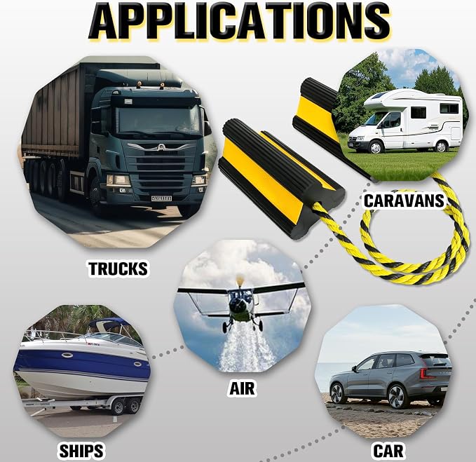 Heavy-Duty Wheel Chocks with Extra-Long Safety Rope - Image 7