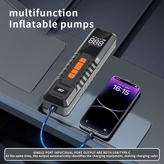 Tire Inflator Portable Air Compressor, 150 PSI Air Pump - Image 5