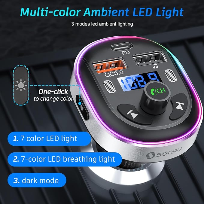 SONRU​ Bluetooth 5.3 FM Transmitter - Image 7