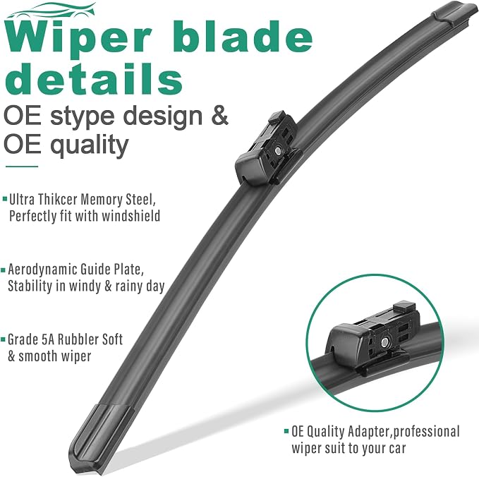 26" 22" 12" Windshield Wiper Blades Replacement - Image 3