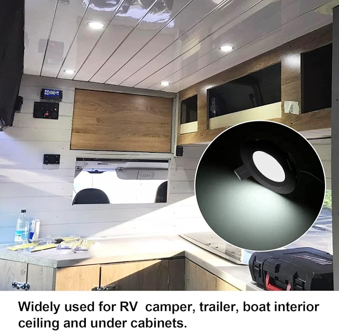 12 Volt LED Puck Light RV Boat Recessed Ceiling Light Super Slim LED Panel Light - Image 4