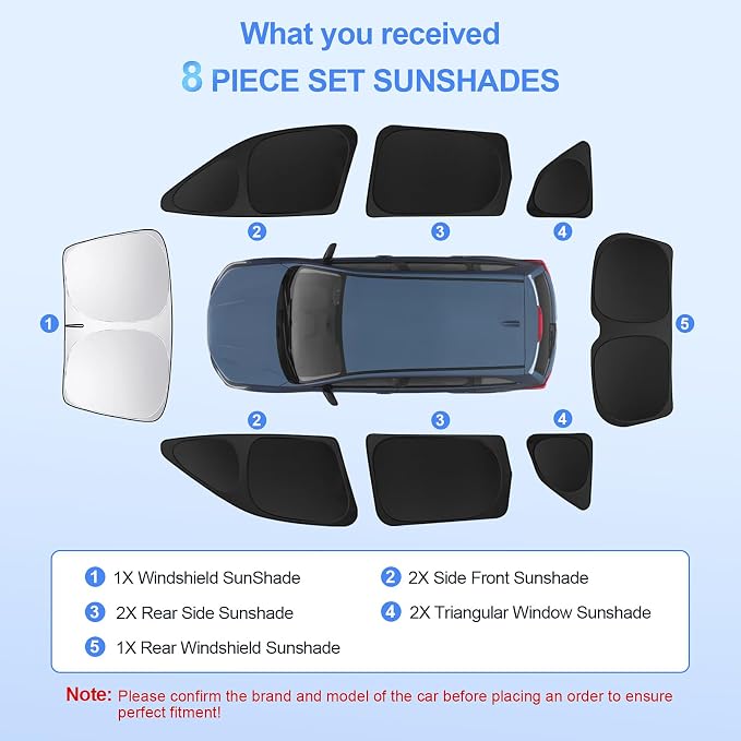 8pcs Car Window Shades for Subaru Forester 2019-2024 Accessories, Windshield - Image 6