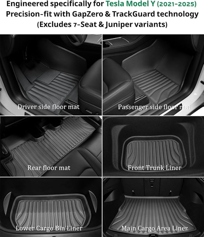 Floor Mats for Tesla Model Y（2021-2025） Custom Fit All Weather Cargo Liner - Image 2
