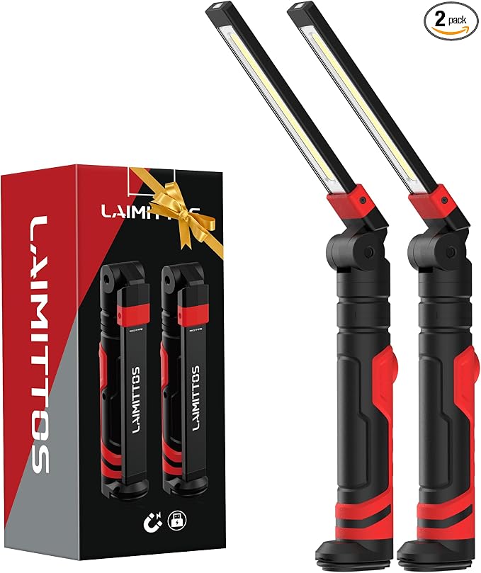 Rechargeable Work Light 2500mAh Magnetic LED Work Light Flashlight Mechanic by LAIMITTOS