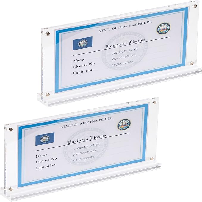 IEEK 2 Pack of Acrylic Business License Frame by IEEK