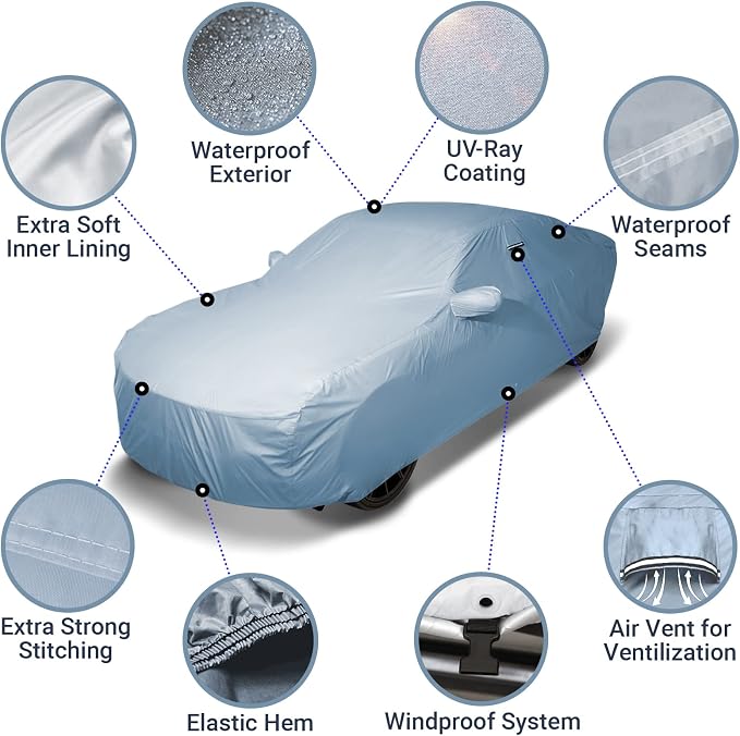 iCarCover Premium Car Cover for 2005-2019 Buick Lacrosse Heavy Duty Waterproof - Image 3