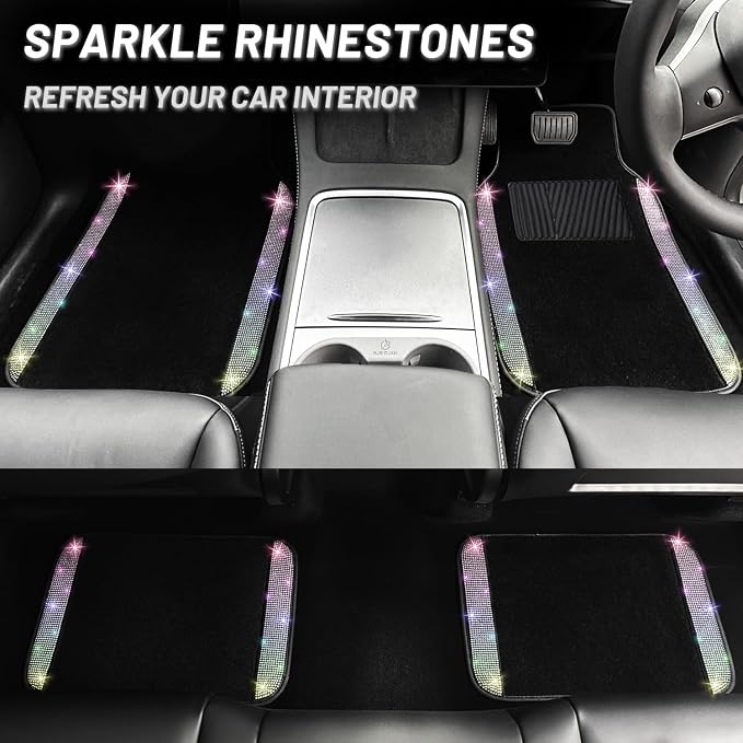 NBTEPEM Multicolor Bling Car Floor Mats Full Set, Universal Fit Most Cars - Image 6