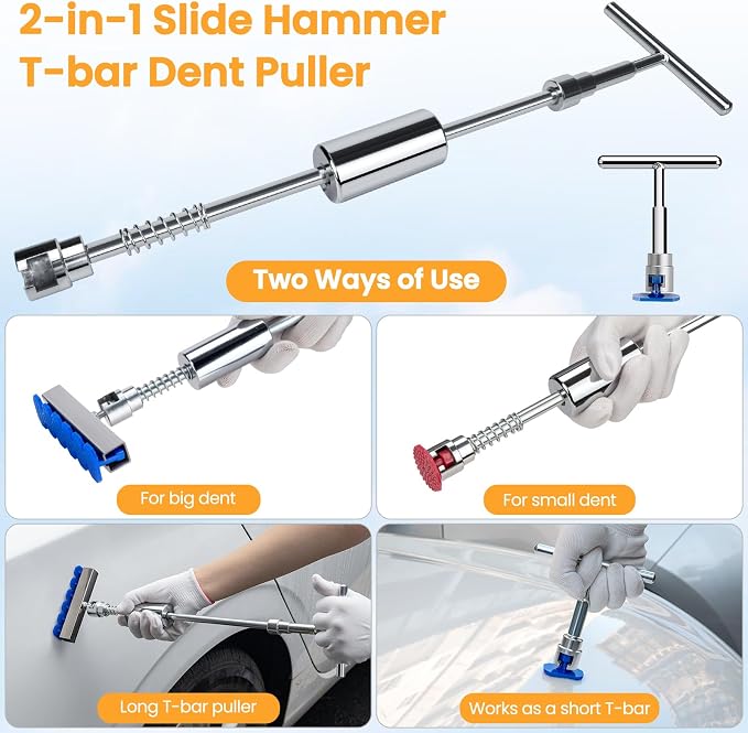 134PCS Dent Puller, Paintless Dent Removal Kit – All-in-One Car Dent Puller Kit - Image 4