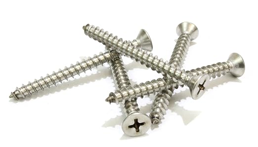 #8 X 1'' Stainless Flat Head Phillips Wood Screw, 18-8 Stainless Steel Screws - Image 4