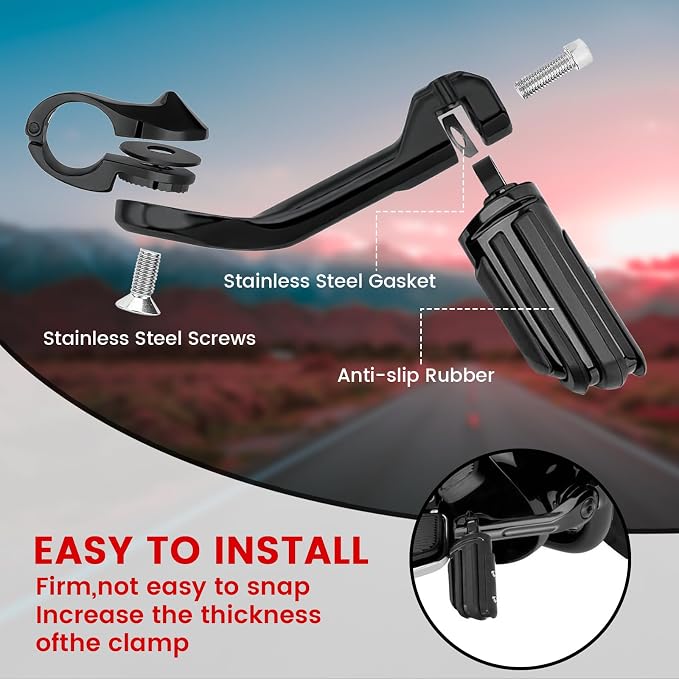 1.25" Highway Pegs, Long Angled Pegs Adjustable - Image 3