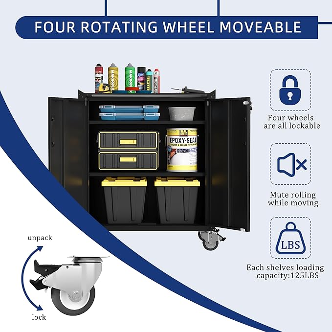 Metal Tool Cabinet, Garage Storage Cabinet System, Wall Cabinet & Locking - Image 5
