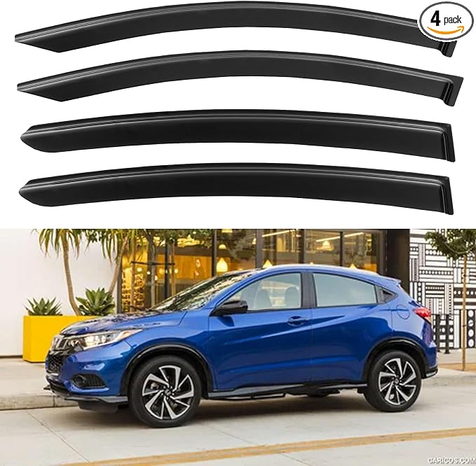 Window Visors Rain Guards for 2016-2022 Honda HRV, Out-Channel Window Vent Wind by YQAUTEC