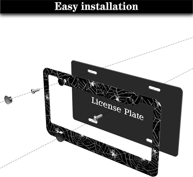 License Plate Cover for Men Black and White License Plate Frames for Women - Image 7