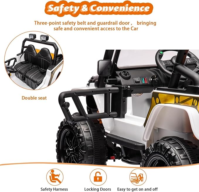 Hetoy 24V 2 Seater Ride On Car for Kids, Electric Truck - Image 6