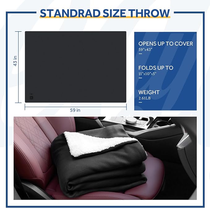 Sealy 12-Volt Heated Car Blanket, Portable Electric Blanket - Image 7