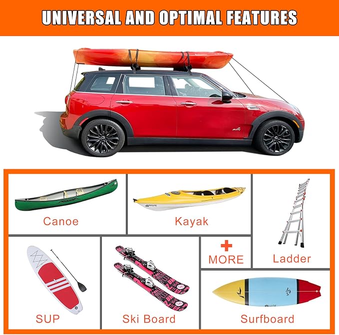 MeeFar Universal Car Soft Roof Rack Pads Luggage Carrier System - Image 3