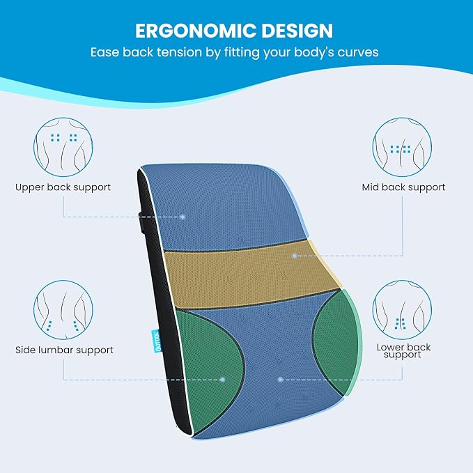 Lumbar Support Pillow for Office Chair, Office Home, College Dorm Room - Image 7