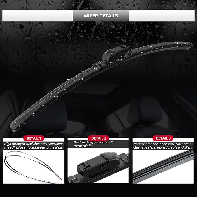 2 Pcs Front Windshield Wiper Blades, Replacement - Image 4