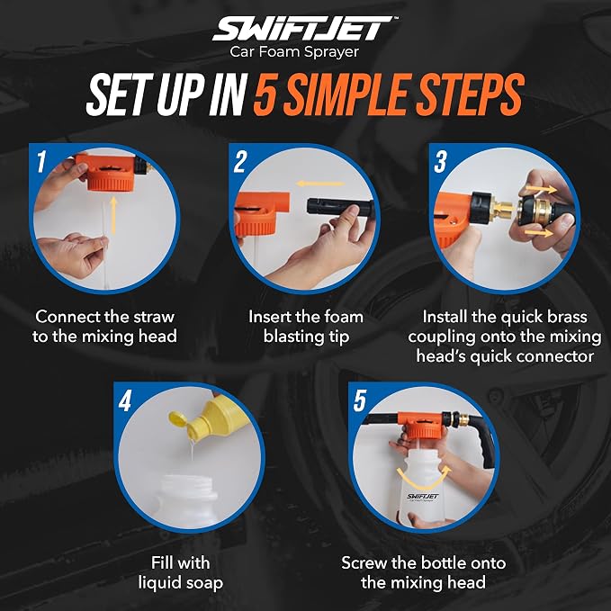 SwiftJet Car Wash Foam Gun + Microfiber Wash Mitt - Image 8