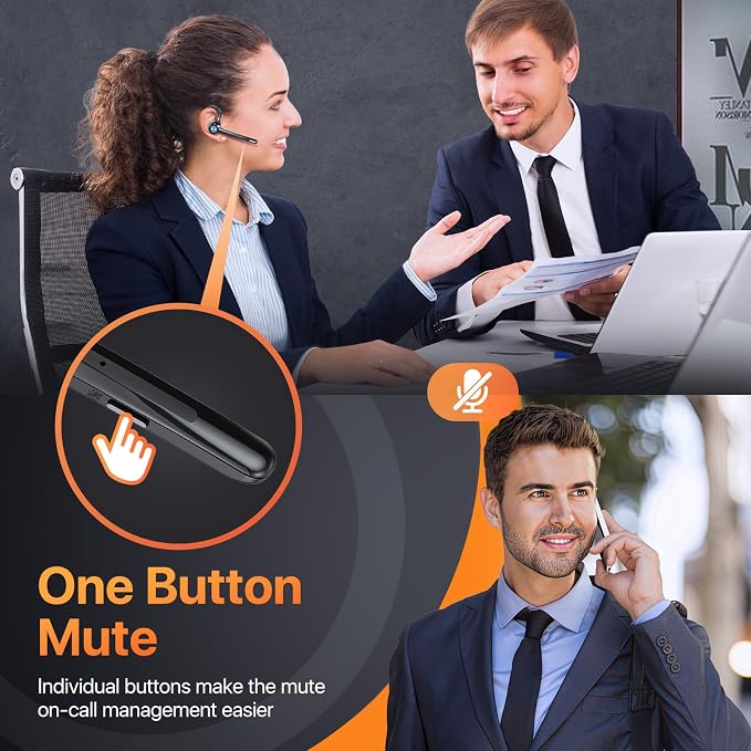 Bluetooth Headset with Microphone, V5.4 Bluetooth Earpiece with Charing Case - Image 7