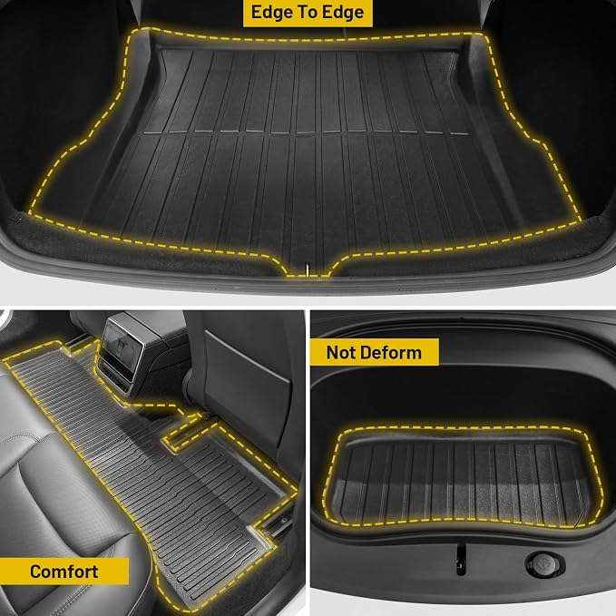 Floor Mats for 2024 2025 Tesla Model 3 Custom All Weather TPE Waterproof - Image 7