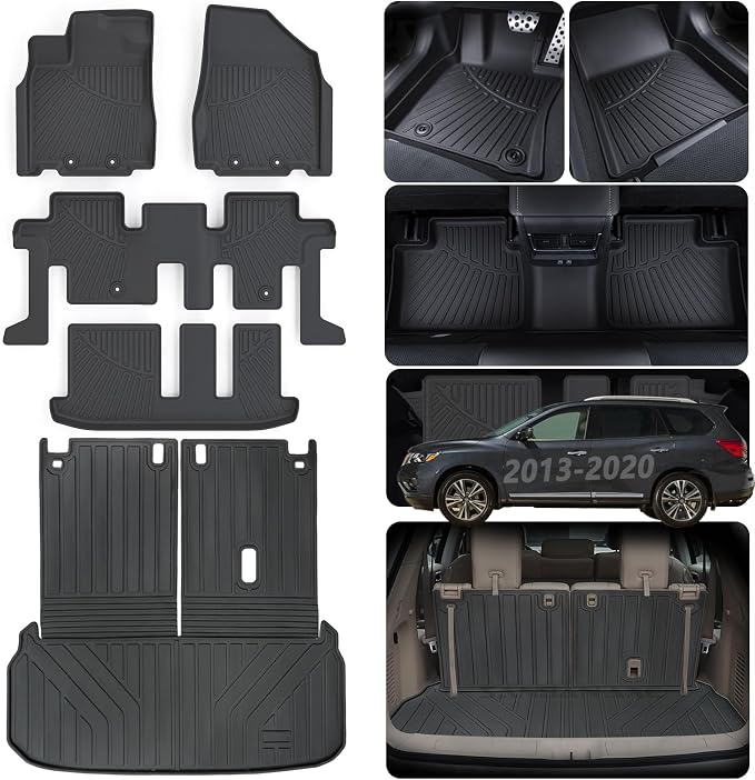 Floor Mats & Trunk mat For 2013-2019 2020 Nissan Pathfinder 2013 Infiniti JX35 by SANBAN-AXE