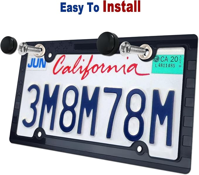 Black American Flag License Plate Frames- Patriotic USA Stars and Stripes Flag - Image 5