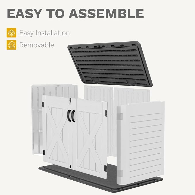DWVO Outdoor Storage Shed, Weatherproof Resin, 35 Cu Ft Capacity, Horizontal - Image 5