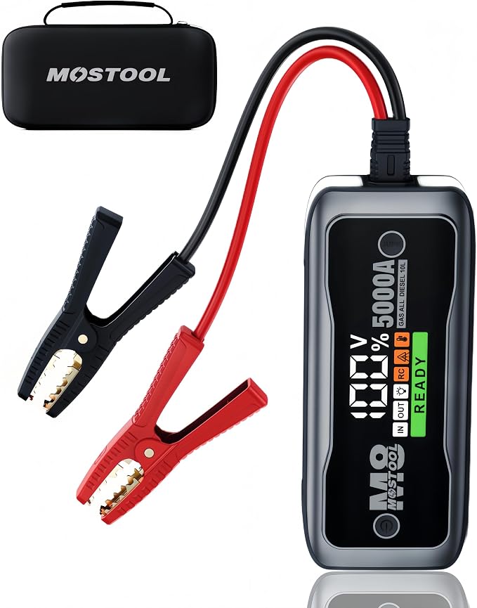 MOSTOOL M8 Car Jump Starter, 5000A Peak 12V Battery Jump Starter Power Pack by MOSTOOLJumperStarter