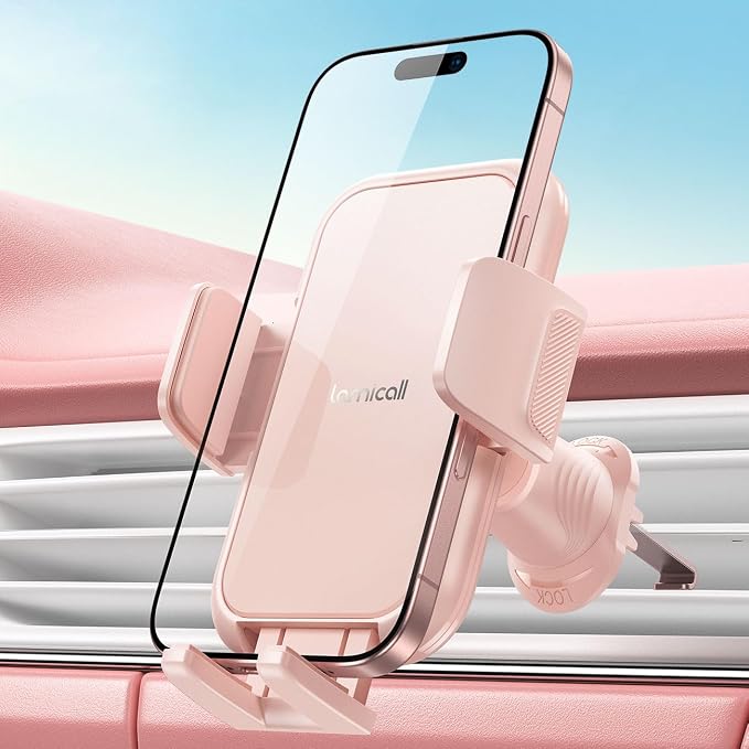 Lamicall 2025 Wider Clamp & Metal Hook Car Phone Holder Vent Phone Holders by Lamicall