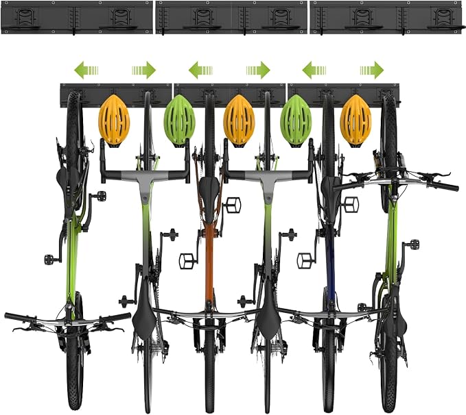 Bike Storage Rack 48Inch for 6 Bikes + 5 Helmets, 500lbs Capacity, Heavy Duty by Housolution