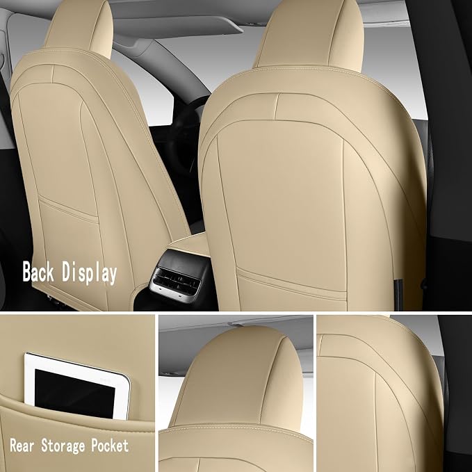 Tesla Model Y Seat Cover Full Set, Faux Leather Tesla Car Seat Cover, Perfect - Image 5