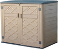 Large Horizontal Storage Sheds, 38 cu.ft Resin Garden Shed Weather Resistance by Mrosaa