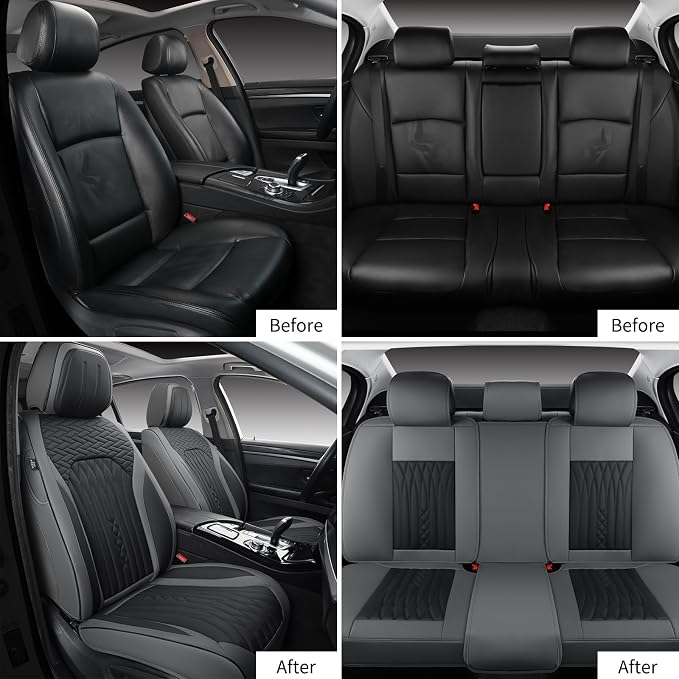 Car Seat Covers Full Set, Leather Seat Covers - Image 5