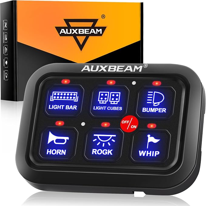 Auxbeam 6 Gang Switch Panel BC60 Universal Circuit Control Relay System by Auxbeam