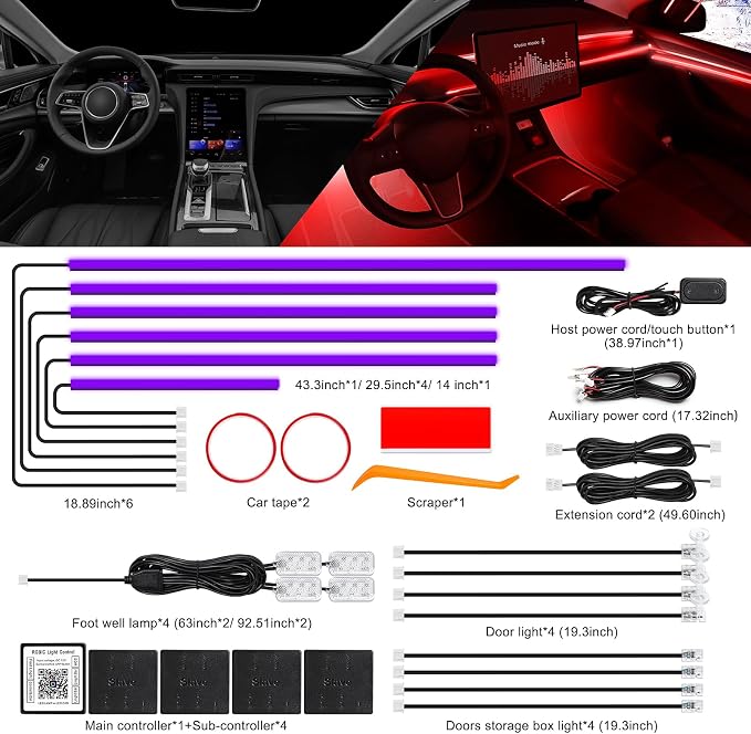 Acrylic Interior Car LED Strip Light - Image 3