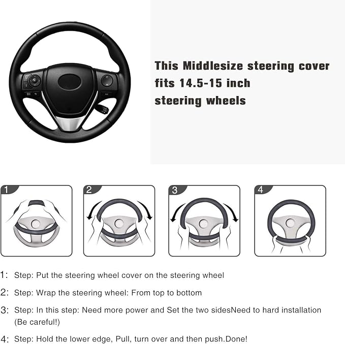 Flying Banner car Steering Wheel Cover Faux Leather Massage Universal fit 3D - Image 8