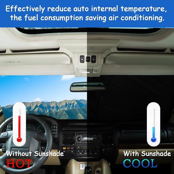 Windshield Sunshade Fit for Land Rover Discovery 2 LR2 1998-2003, Folding Car - Image 2