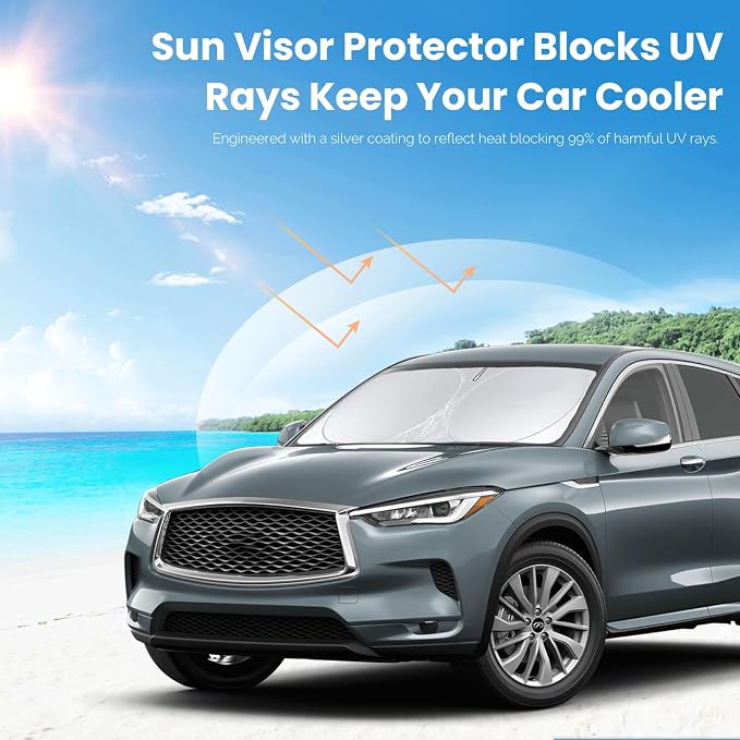 Custom Fit Infiniti QX60 Windshield Sunshade - Image 5