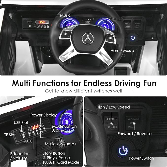 Costzon Ride on Car, Licensed Mercedes-Benz Maybach, 12V Battery Powered - Image 6