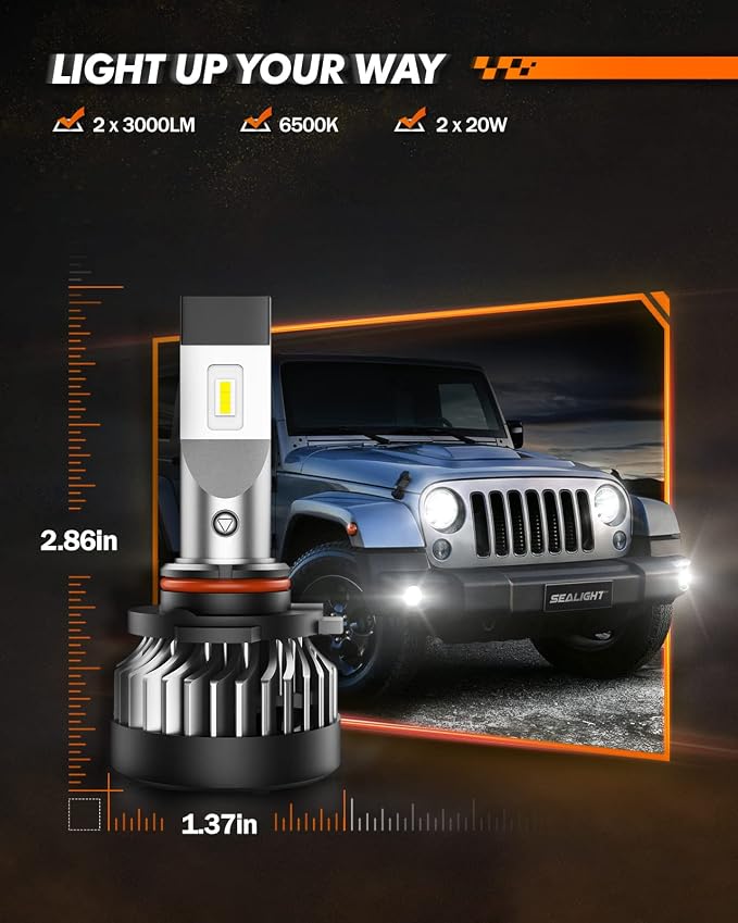 SEALIGHT H10 9145 LED Fog Light Bulbs or DRL, 600% Brightness 6500K Cool White - Image 6